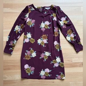 LOFT Plum Floral Dress - Size 8
